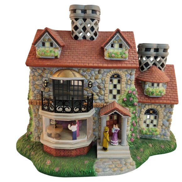 PartyLite Olde World Village Bristol House P7322 Tealight Holder 1990s Boxed - Picture 1 of 13